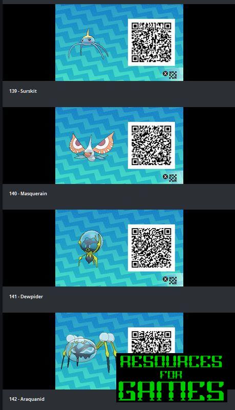 Pokemon Sol e Lua - Todos os Códigos QR a Digitalizar