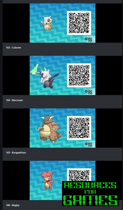 Pokemon Sol e Lua - Todos os Códigos QR a Digitalizar