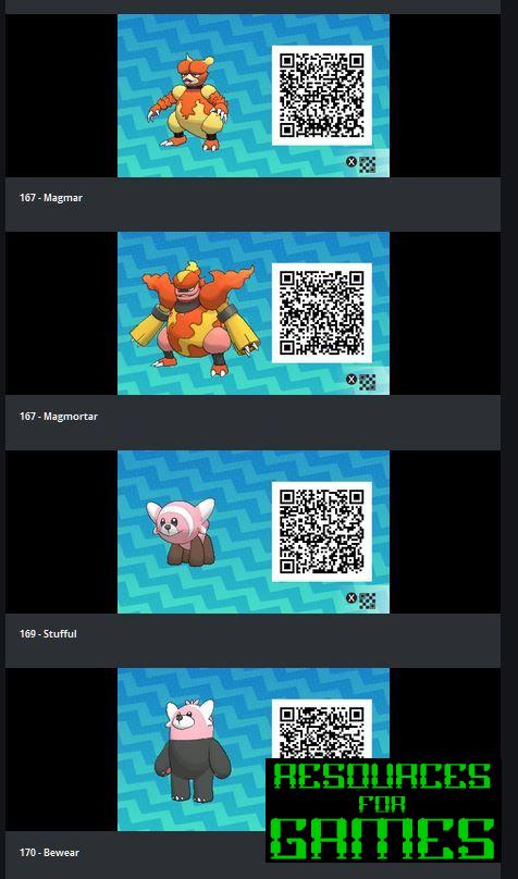 Pokémon Soleil et Lune - Tous les Codes QR à Scanner