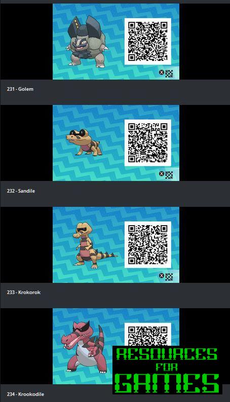 Pokemon Sol e Lua - Todos os Códigos QR a Digitalizar