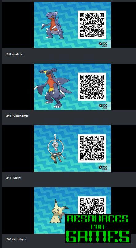 Pokemon Sol e Lua - Todos os Códigos QR a Digitalizar