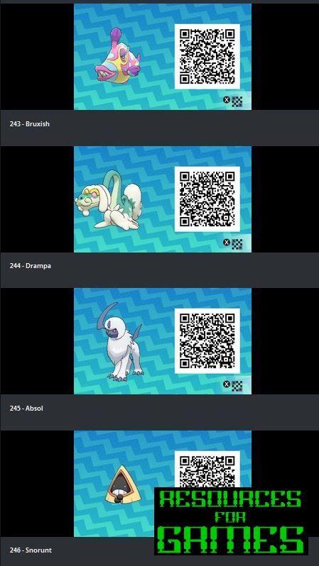 Pokemon Sol y Luna - Todos los Códigos QR para Escanear