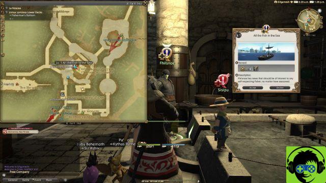 Final Fantasy XIV - Cómo desbloquear la pesca en el mar, conceptos básicos de la pesca en el mar