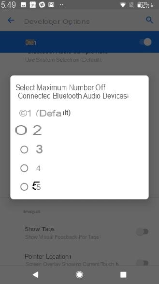 Android P allows 5 audio devices to be connected via Bluetooth at the same time