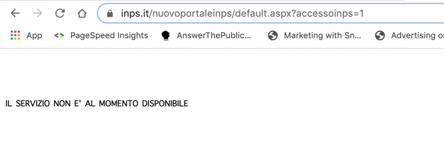 The INPS site is not working, what is happening and why is it inaccessible?