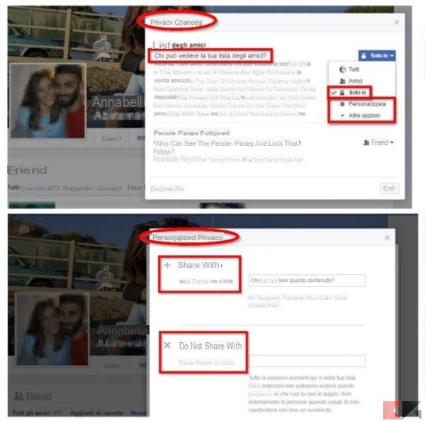 Ocultar la lista de amigos de Facebook