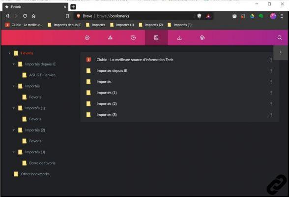 Como importar e exportar favoritos no Brave?