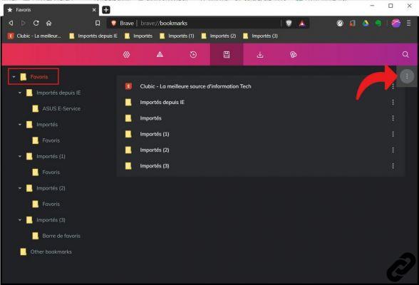 Como importar e exportar favoritos no Brave?