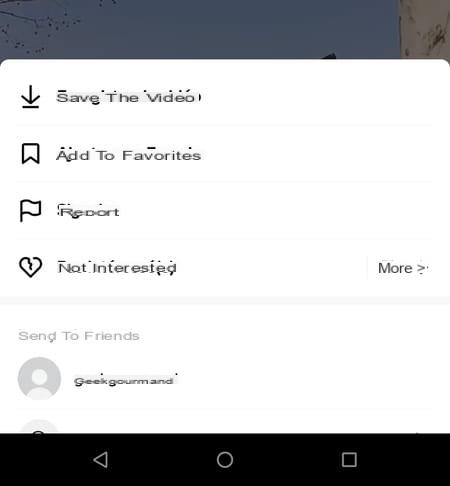 TikTok home screen: customize the video feed