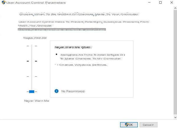 UAC: Desative o controle de conta do Windows