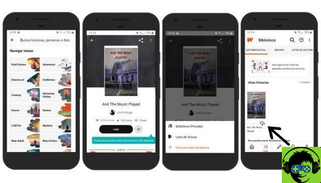 Cómo descargar libros de Wattpad en Android