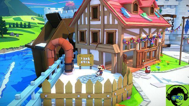 Paper Mario: The Origami King - Cómo abrir la tapa de la alcantarilla para entrar a las alcantarillas en Toad Town