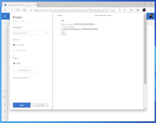 Come salvare una mail in PDF