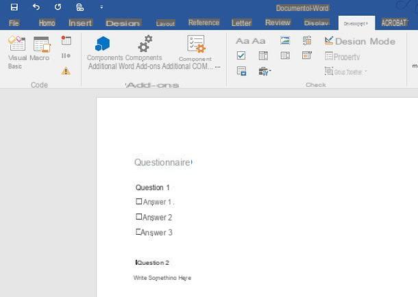 Como fazer um questionário com o Word