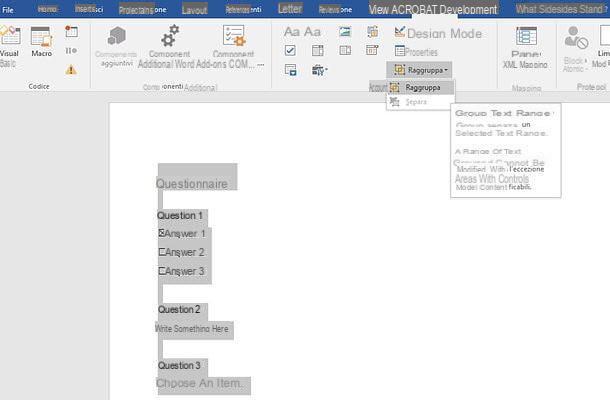 How to make a questionnaire with Word