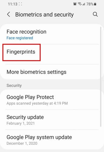 Galaxy S21 / S22: how to add or remove a fingerprint