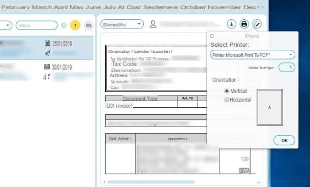 How to print an e-invoice in PDF