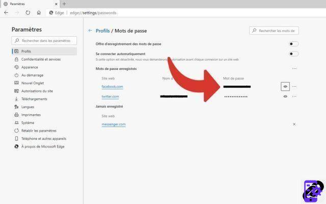 How do I view saved passwords on Edge?