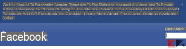 Facebook, new suspicious disclaimer? It's just cookie law!
