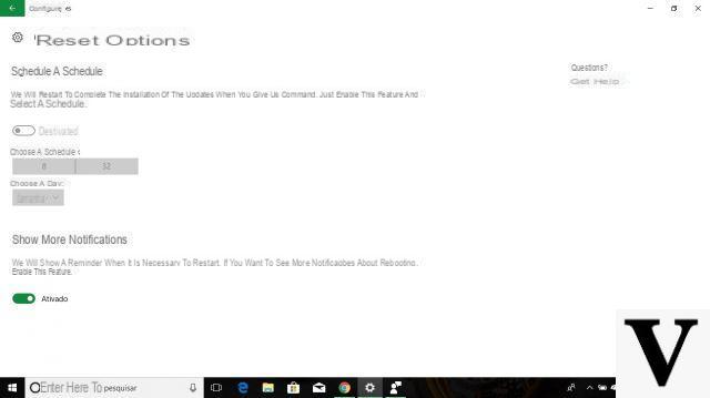 Deshabilitar el reinicio automático de Windows 10