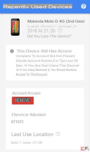 Google account: how to remove - unpair devices