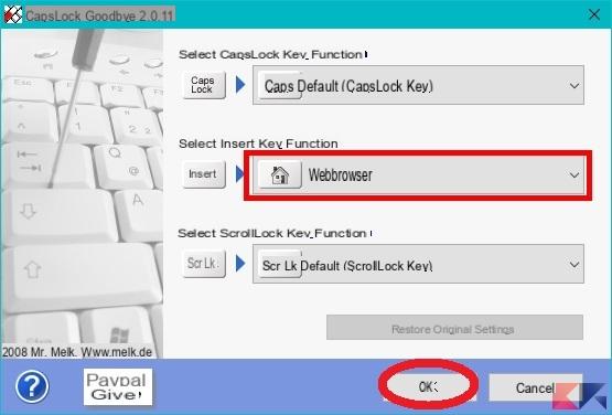 Cambiar las claves predeterminadas en Windows