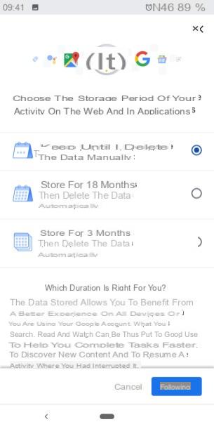 Google: how to activate the automatic deletion of your web and location data