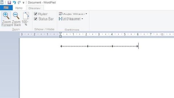 How to make a table on WordPad