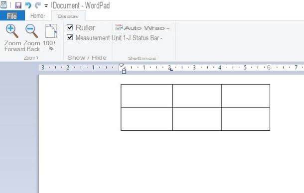 How to make a table on WordPad