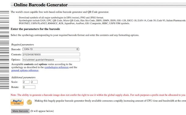 How to generate a barcode