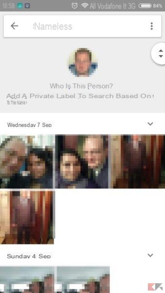 How to activate facial recognition in Google Photos