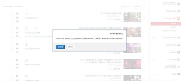 Come rimuovere video da YouTube