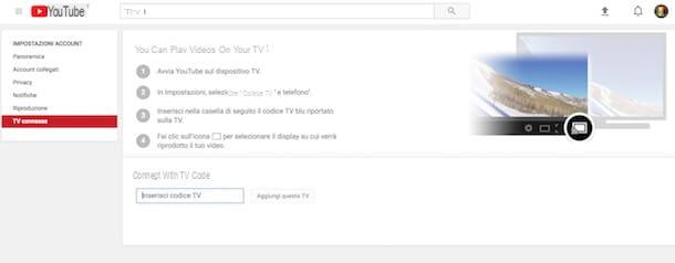 Come collegare YouTube alla TV