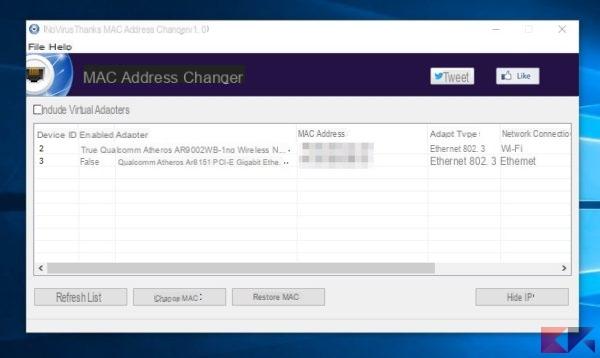 Comment changer l'adresse MAC sous Windows et Linux