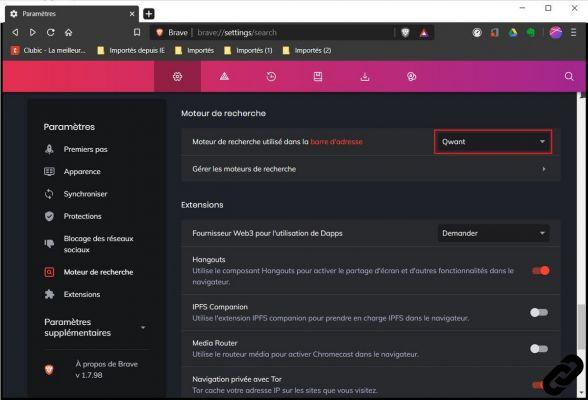 How to change the search engine on Brave?