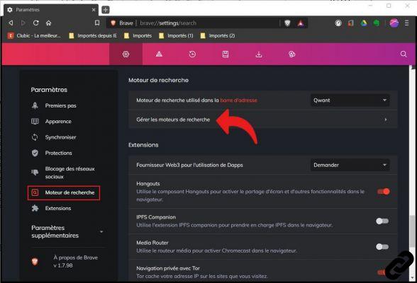 How to change the search engine on Brave?