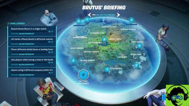 Fortnite - Brutus Briefing Challenge Guide - Desbloquear estilo fantasma ou sombra