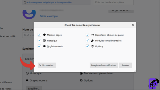 How to activate or deactivate the synchronization of my account on Mozilla Firefox?