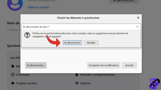 How to activate or deactivate the synchronization of my account on Mozilla Firefox?