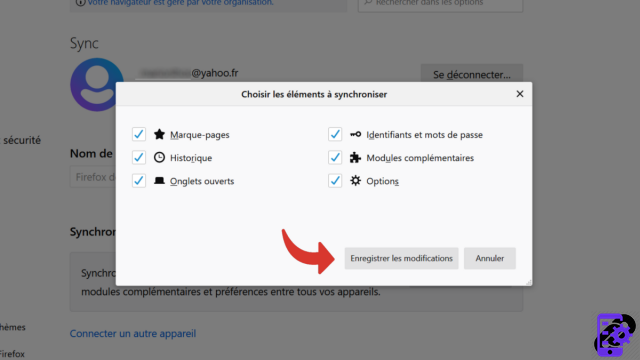 How to activate or deactivate the synchronization of my account on Mozilla Firefox?