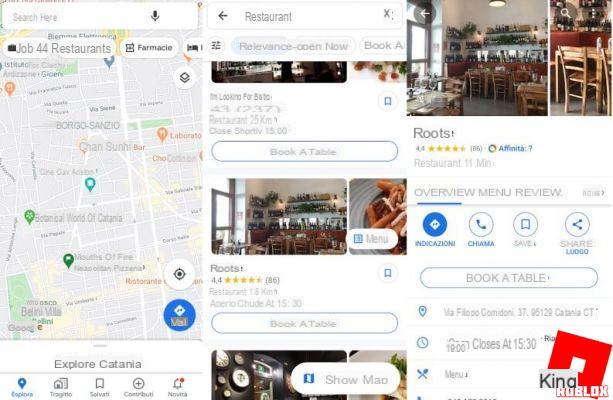 Search for restaurants in the area with your smartphone