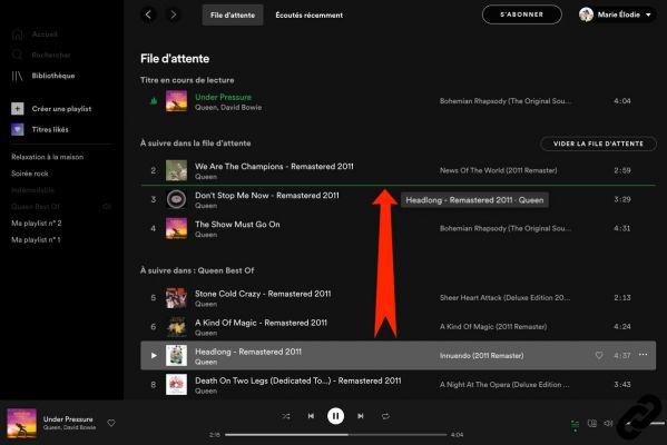 How to manage a queue on Spotify?