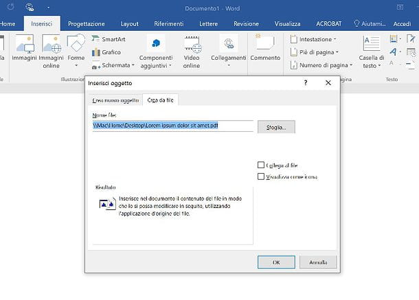 How to insert PDF into Word