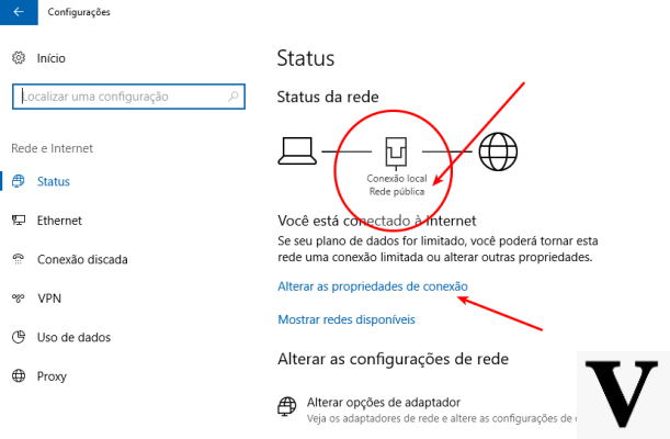 Diferenças entre rede pública e privada no Windows