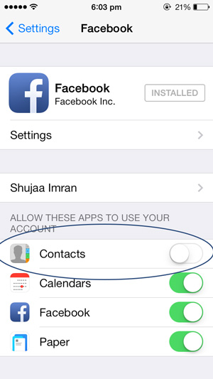 Eliminar correo electrónico y contactos de Facebook de la libreta de direcciones del iPhone