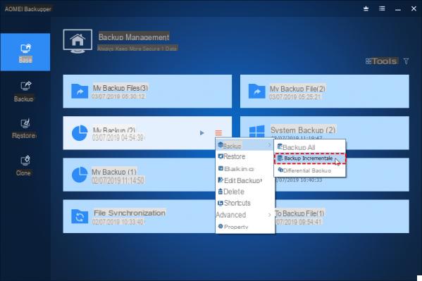 Fare Backup Incrementale, Differenziale o Completo su PC Windows   –