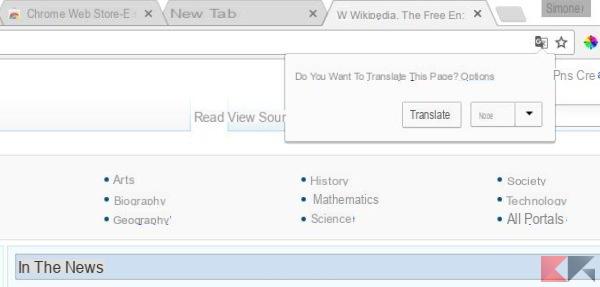 Cambiare lingua Google Traduttore in Chrome