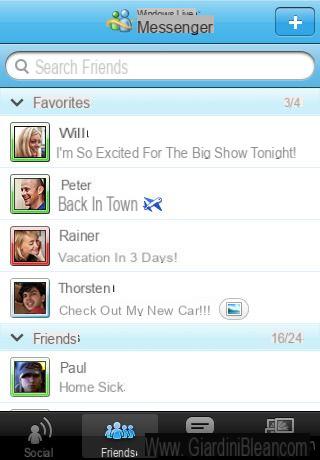 Windows Live Messenger per iPhone e iPod Touch