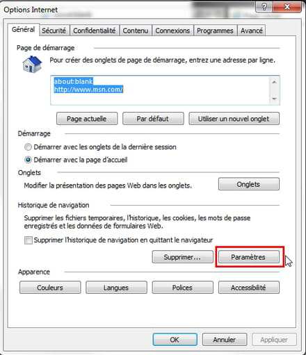 IE11 - Configure the cache folder for temporary internet files