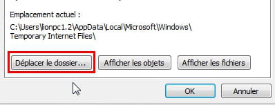 IE11 - Configure the cache folder for temporary internet files